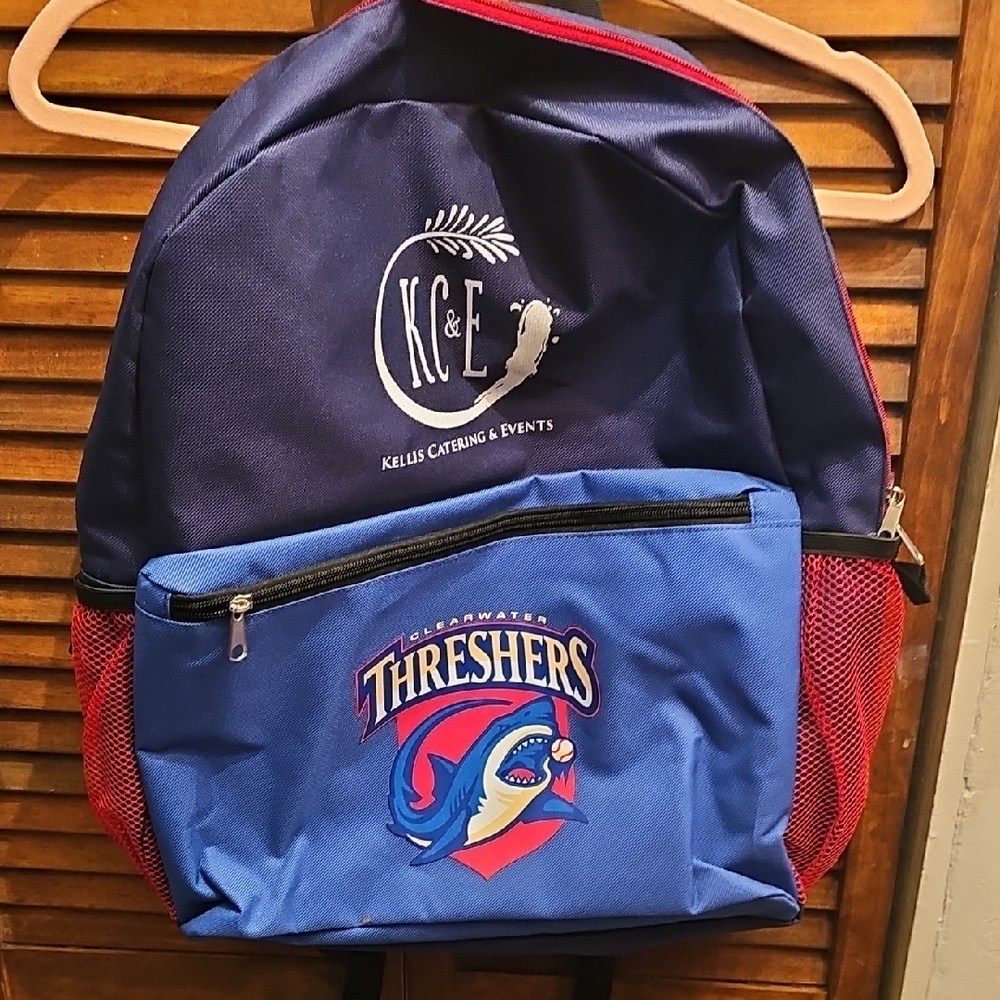 Blue and Red Thrasher Athletic Backpack